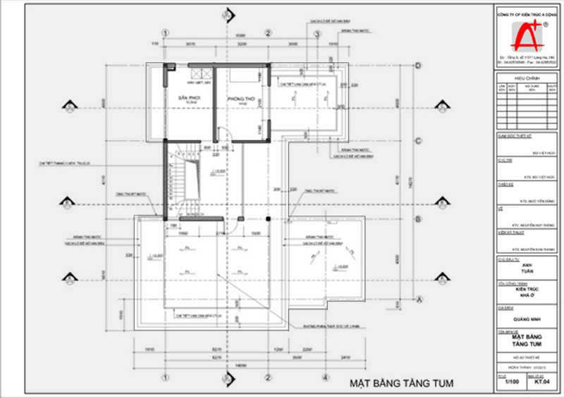 Mặt bằng tầng tum